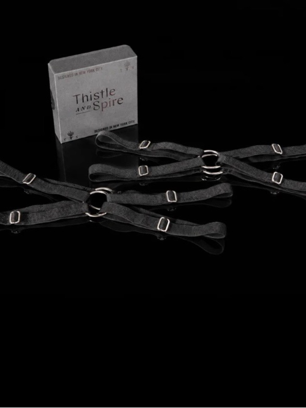 Thistle and Spire Black Thigh Garters